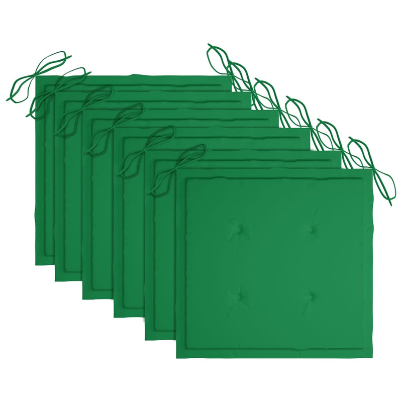 vidaXL 6 db tömör tíkfa kerti szék párnával