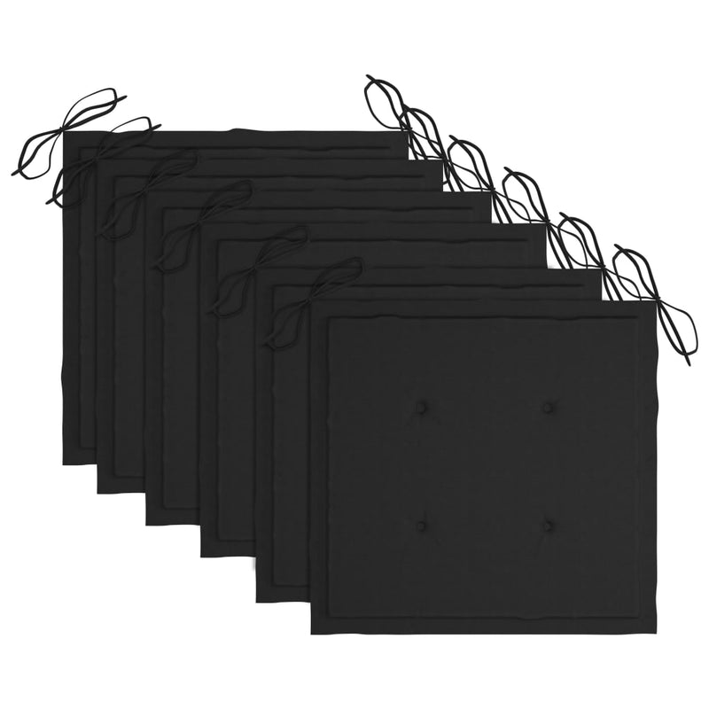 vidaXL 6 db tömör tíkfa kerti szék párnával