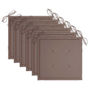 vidaXL 6 db tömör tíkfa kerti szék párnával