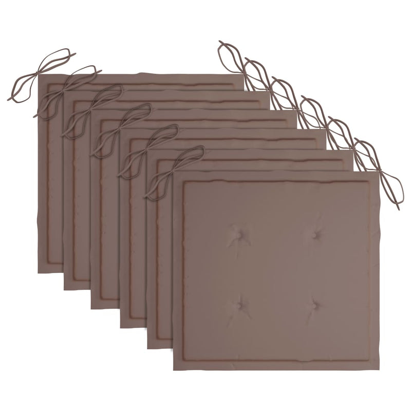 vidaXL 6 db tömör tíkfa kerti szék párnával