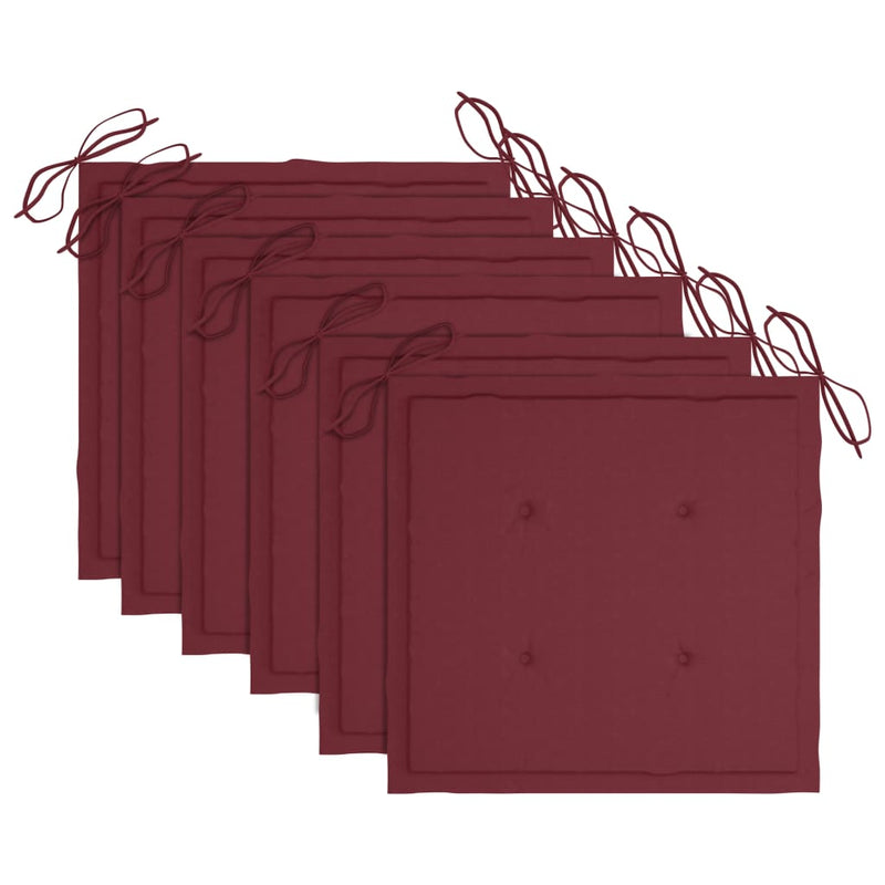 vidaXL 6 db tömör tíkfa kerti szék párnával