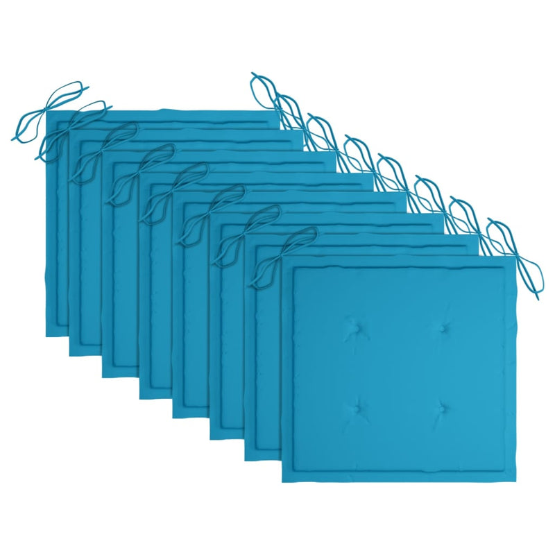 vidaXL 8 db tömör tíkfa kerti szék párnákkal