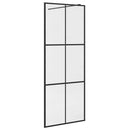 vidaXL fekete zuhanyfal átlátszó ESG üveggel 80 x 195 cm