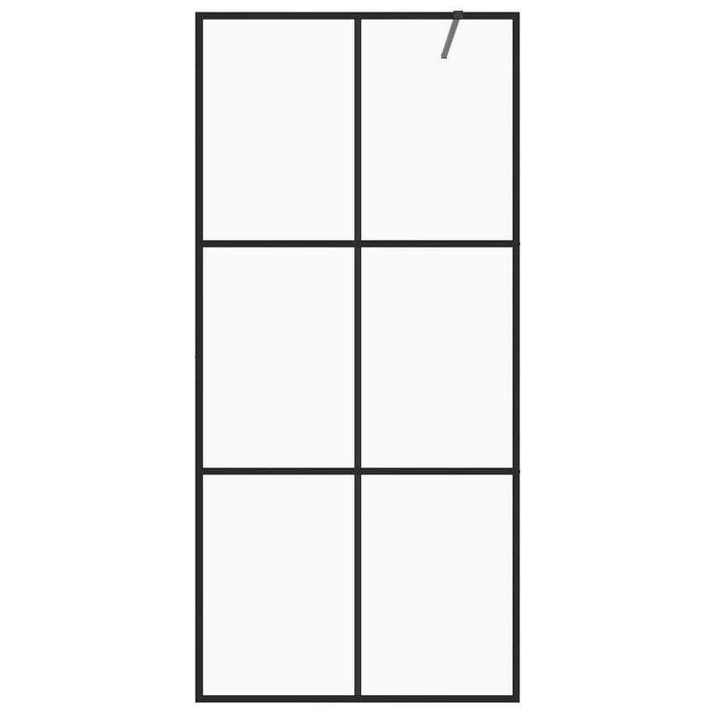 vidaXL fekete zuhanyfal átlátszó ESG üveggel 80 x 195 cm