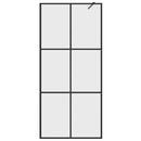 vidaXL fekete zuhanyfal átlátszó ESG üveggel 80 x 195 cm