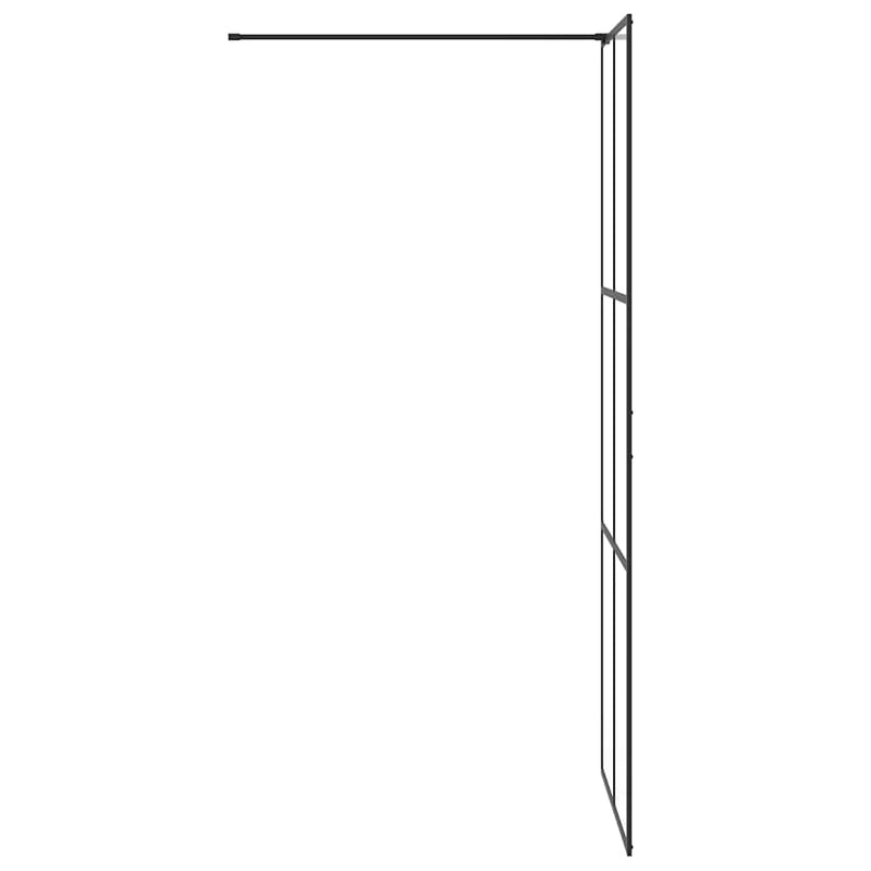 vidaXL fekete zuhanyfal átlátszó ESG üveggel 80 x 195 cm