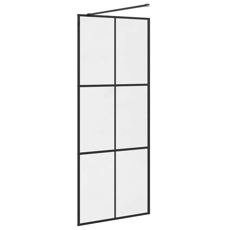 vidaXL fekete zuhanyfal átlátszó ESG üveggel 80 x 195 cm