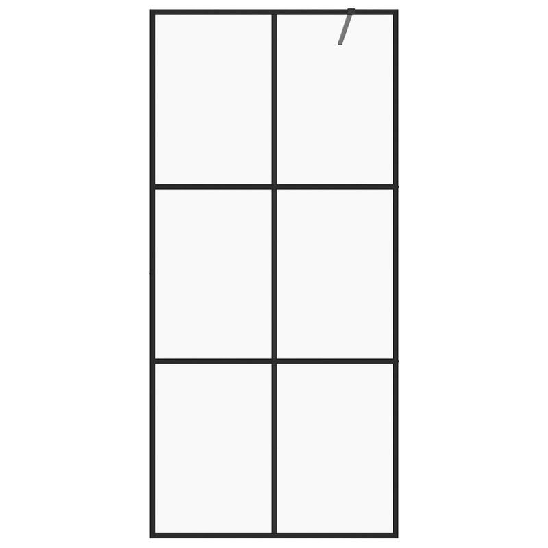 vidaXL fekete zuhanyfal átlátszó ESG üveggel 90 x 195 cm