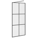 vidaXL fekete zuhanyfal átlátszó ESG üveggel 90 x 195 cm