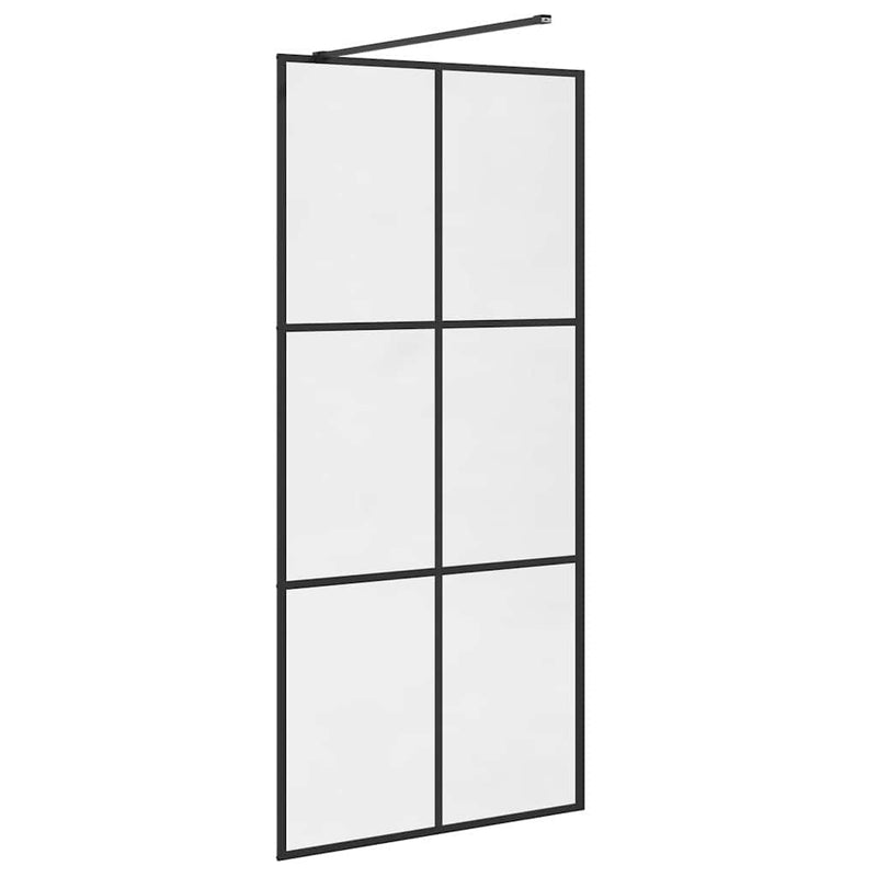 vidaXL fekete zuhanyfal átlátszó ESG üveggel 90 x 195 cm