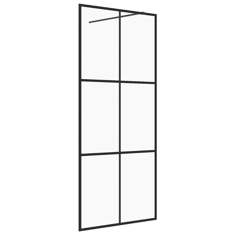 vidaXL fekete zuhanyfal átlátszó ESG üveggel 100 x 195 cm