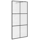 vidaXL fekete zuhanyfal átlátszó ESG üveggel 100 x 195 cm