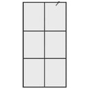 vidaXL fekete zuhanyfal átlátszó ESG üveggel 100 x 195 cm