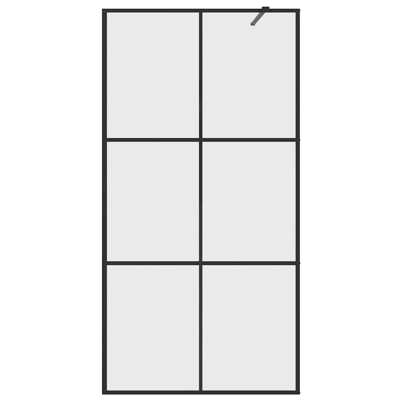 vidaXL fekete zuhanyfal átlátszó ESG üveggel 100 x 195 cm