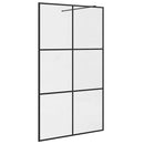 vidaXL fekete zuhanyfal átlátszó ESG üveggel 115 x 195 cm