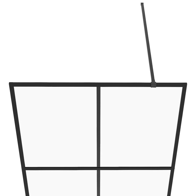vidaXL fekete zuhanyfal átlátszó ESG üveggel 115 x 195 cm