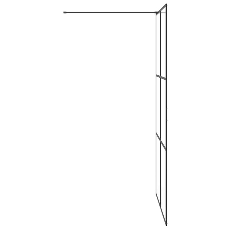 vidaXL fekete zuhanyfal átlátszó ESG üveggel 115 x 195 cm