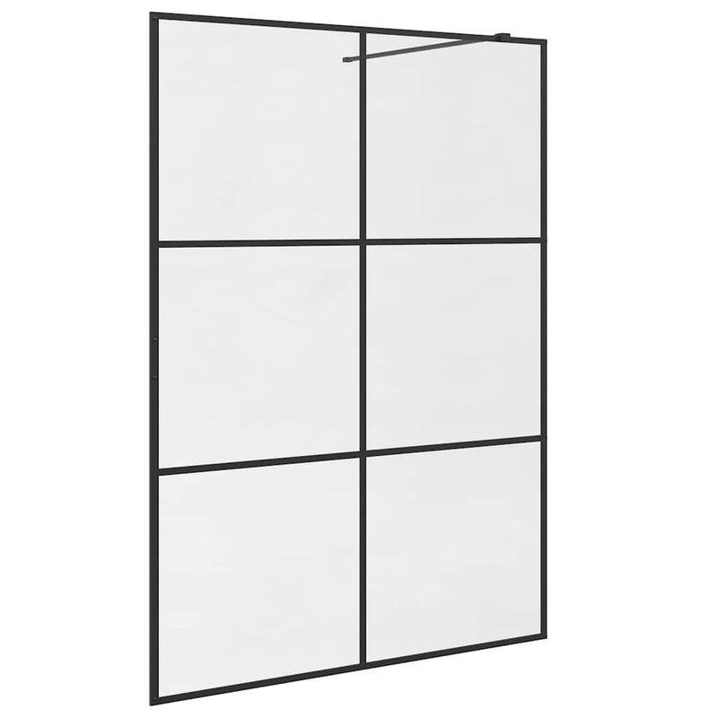 vidaXL fekete zuhanyfal átlátszó ESG üveggel 140 x 195 cm