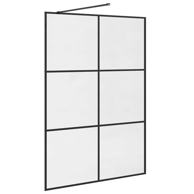 vidaXL fekete zuhanyfal átlátszó ESG üveggel 140 x 195 cm