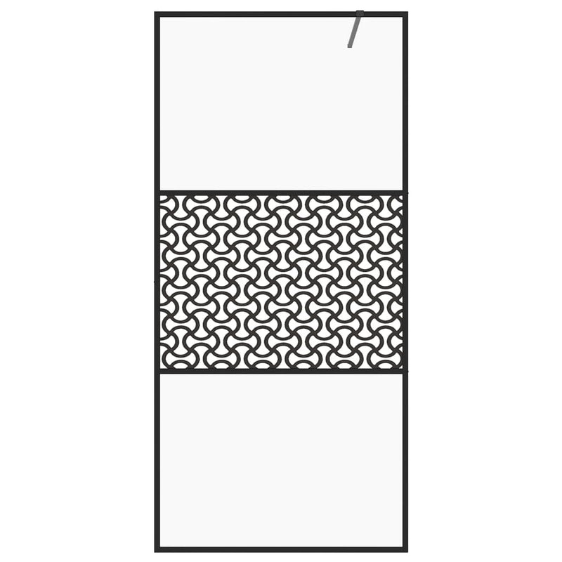 vidaXL fekete zuhanyfal átlátszó ESG üveggel 80 x 195 cm
