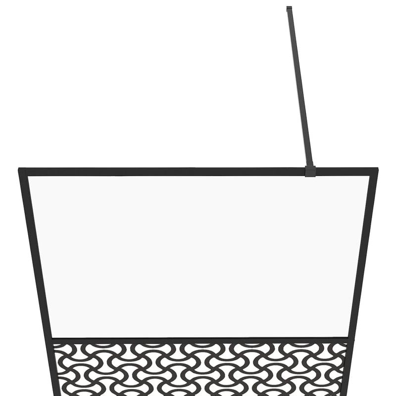 vidaXL fekete zuhanyfal átlátszó ESG üveggel 80 x 195 cm