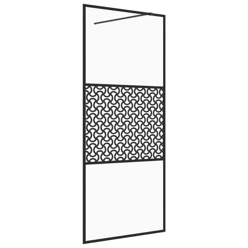 vidaXL fekete zuhanyfal átlátszó ESG üveggel 100 x 195 cm