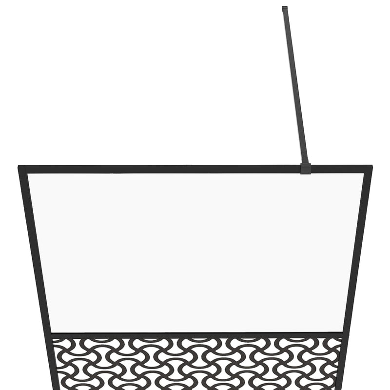 vidaXL fekete zuhanyfal átlátszó ESG üveggel 100 x 195 cm