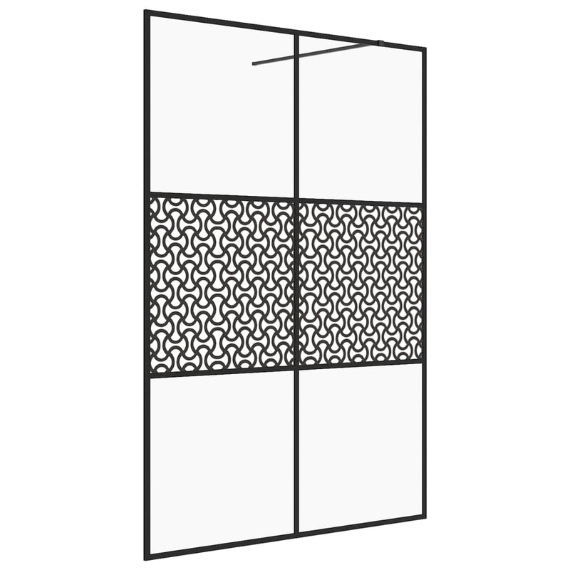vidaXL fekete zuhanyfal átlátszó ESG üveggel 140 x 195 cm