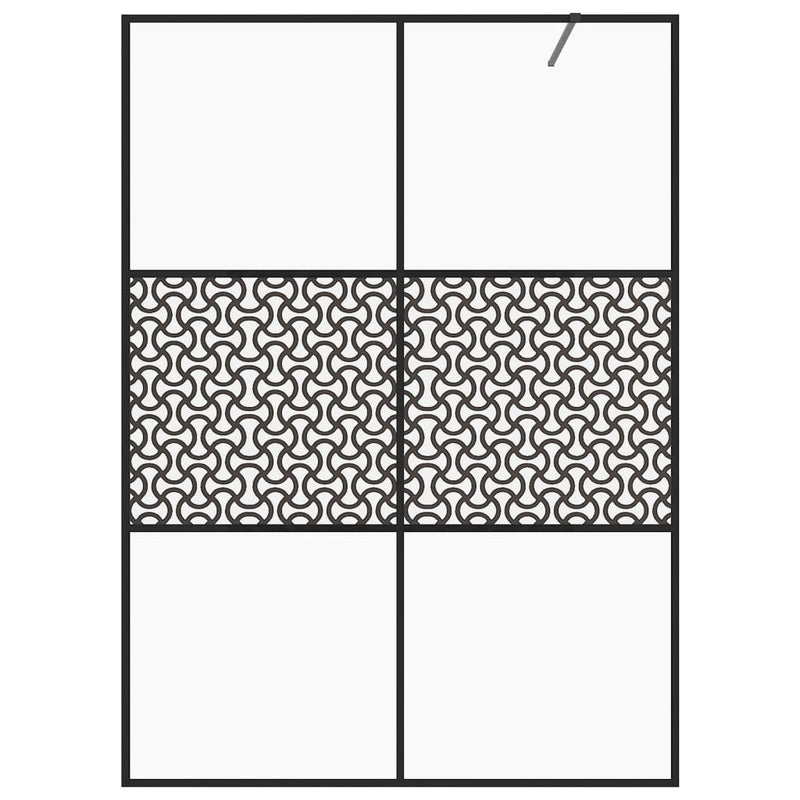 vidaXL fekete zuhanyfal átlátszó ESG üveggel 140 x 195 cm