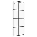 vidaXL fekete zuhanyfal átlátszó ESG üveggel 80 x 195 cm