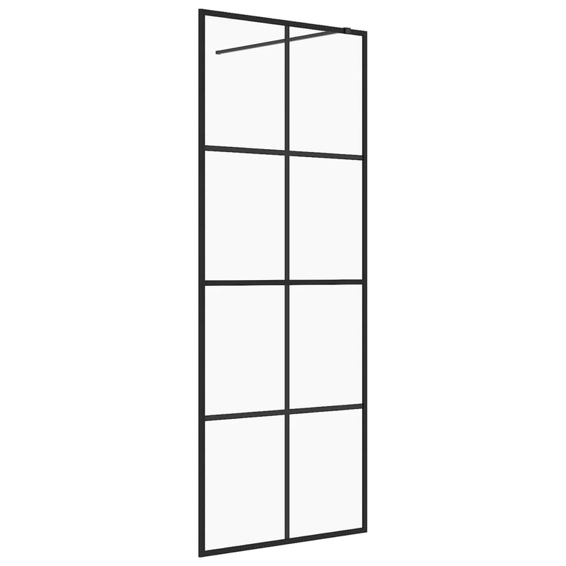 vidaXL fekete zuhanyfal átlátszó ESG üveggel 80 x 195 cm