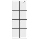 vidaXL fekete zuhanyfal átlátszó ESG üveggel 80 x 195 cm