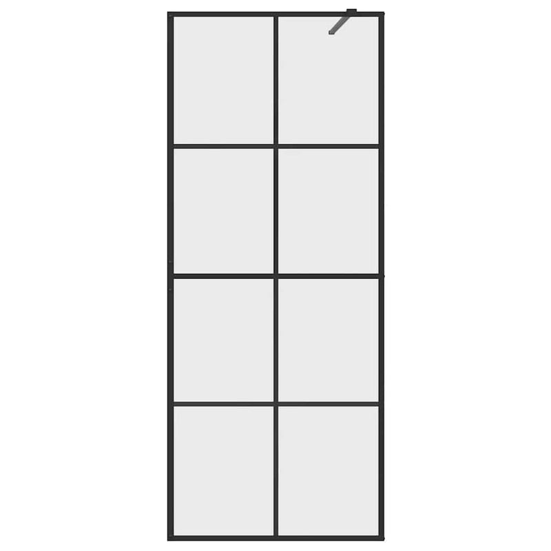 vidaXL fekete zuhanyfal átlátszó ESG üveggel 80 x 195 cm