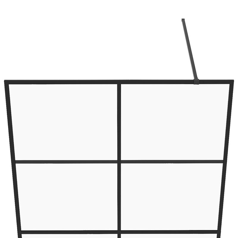 vidaXL fekete zuhanyfal átlátszó ESG üveggel 90 x 195 cm