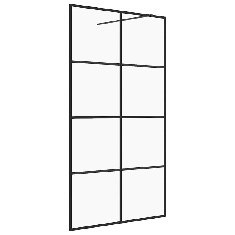 vidaXL fekete zuhanyfal átlátszó ESG üveggel 100 x 195 cm