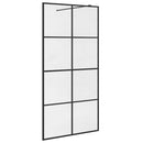 vidaXL fekete zuhanyfal átlátszó ESG üveggel 100 x 195 cm