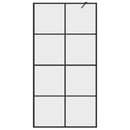vidaXL fekete zuhanyfal átlátszó ESG üveggel 100 x 195 cm
