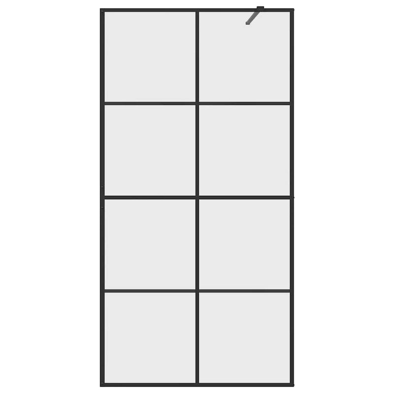 vidaXL fekete zuhanyfal átlátszó ESG üveggel 100 x 195 cm