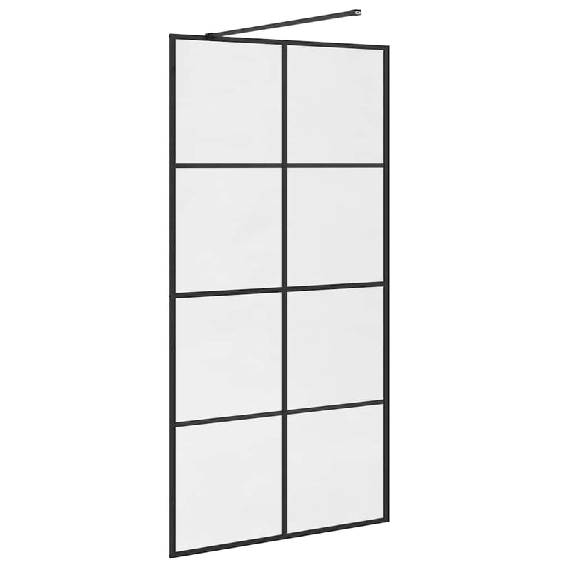 vidaXL fekete zuhanyfal átlátszó ESG üveggel 100 x 195 cm