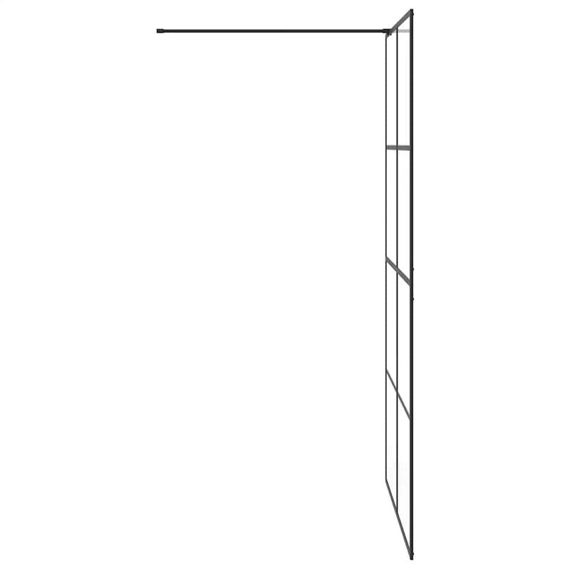 vidaXL fekete zuhanyfal átlátszó ESG üveggel 115 x 195 cm