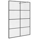 vidaXL fekete zuhanyfal átlátszó ESG üveggel 140 x 195 cm
