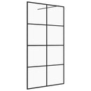 vidaXL fekete zuhanyfal átlátszó ESG üveggel 140 x 195 cm