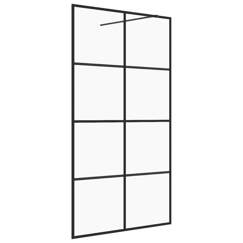 vidaXL fekete zuhanyfal átlátszó ESG üveggel 140 x 195 cm