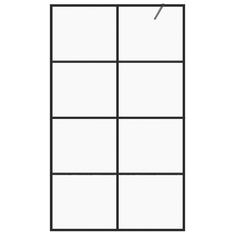 vidaXL fekete zuhanyfal átlátszó ESG üveggel 140 x 195 cm