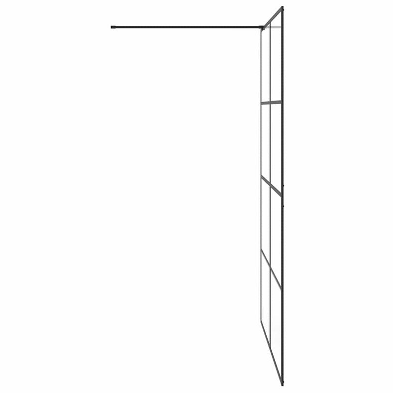 vidaXL fekete zuhanyfal átlátszó ESG üveggel 140 x 195 cm