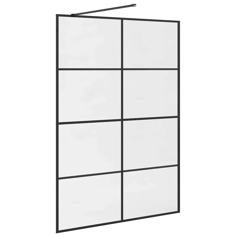 vidaXL fekete zuhanyfal átlátszó ESG üveggel 140 x 195 cm