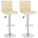 vidaXL 2 db krémszínű szövet bárszék