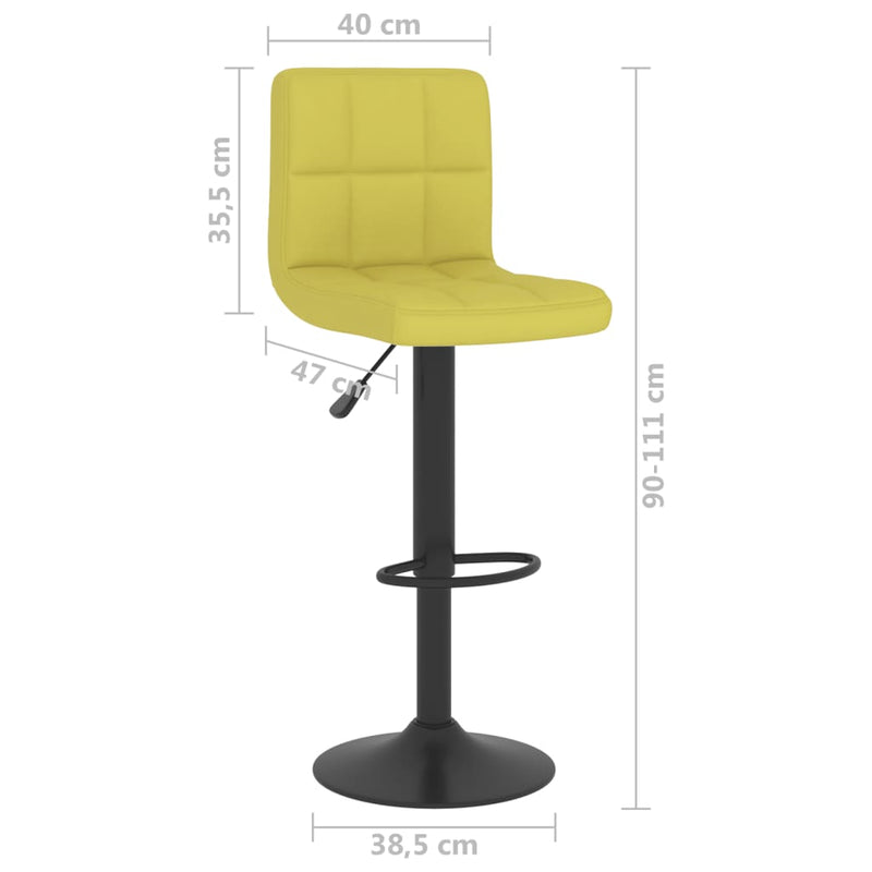 vidaXL 2 db zöld szövet bárszék