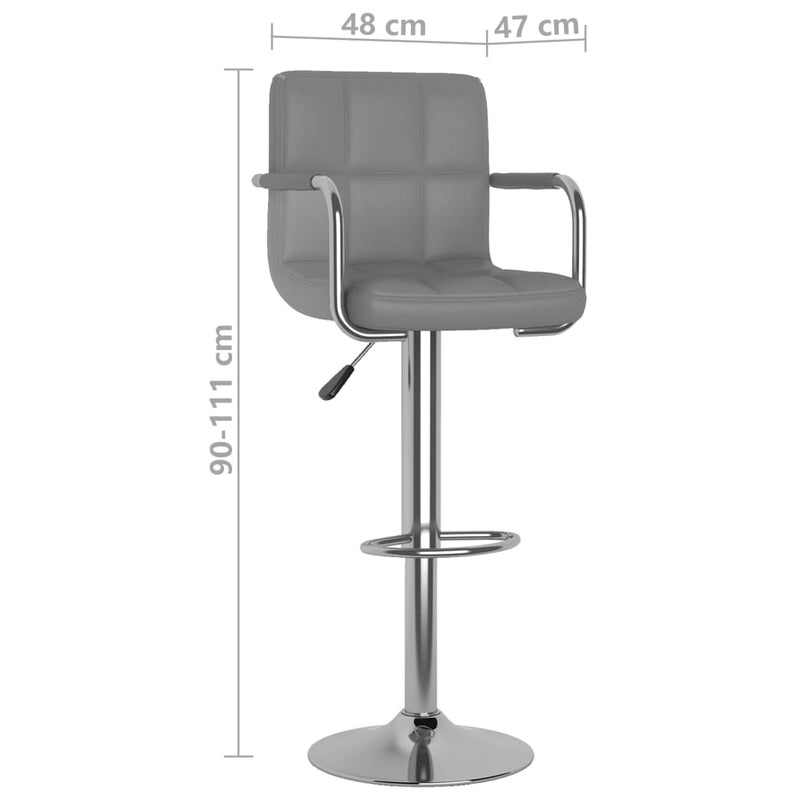 vidaXL 2 db szürke műbőr bárszék