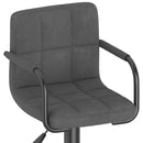 vidaXL 2 db sötétszürke bársony bárszék